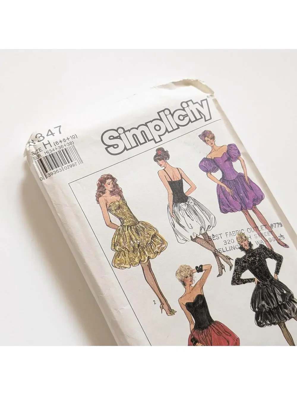 1987 Vintage Simplicity 8347 Sewing Pattern for Dresses